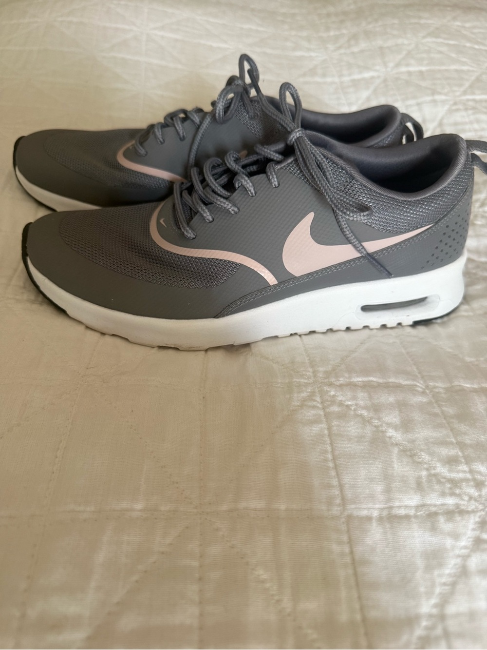 Nike Women’s Air Max Thea- Gray with Light Pink Swoosh- Size 7